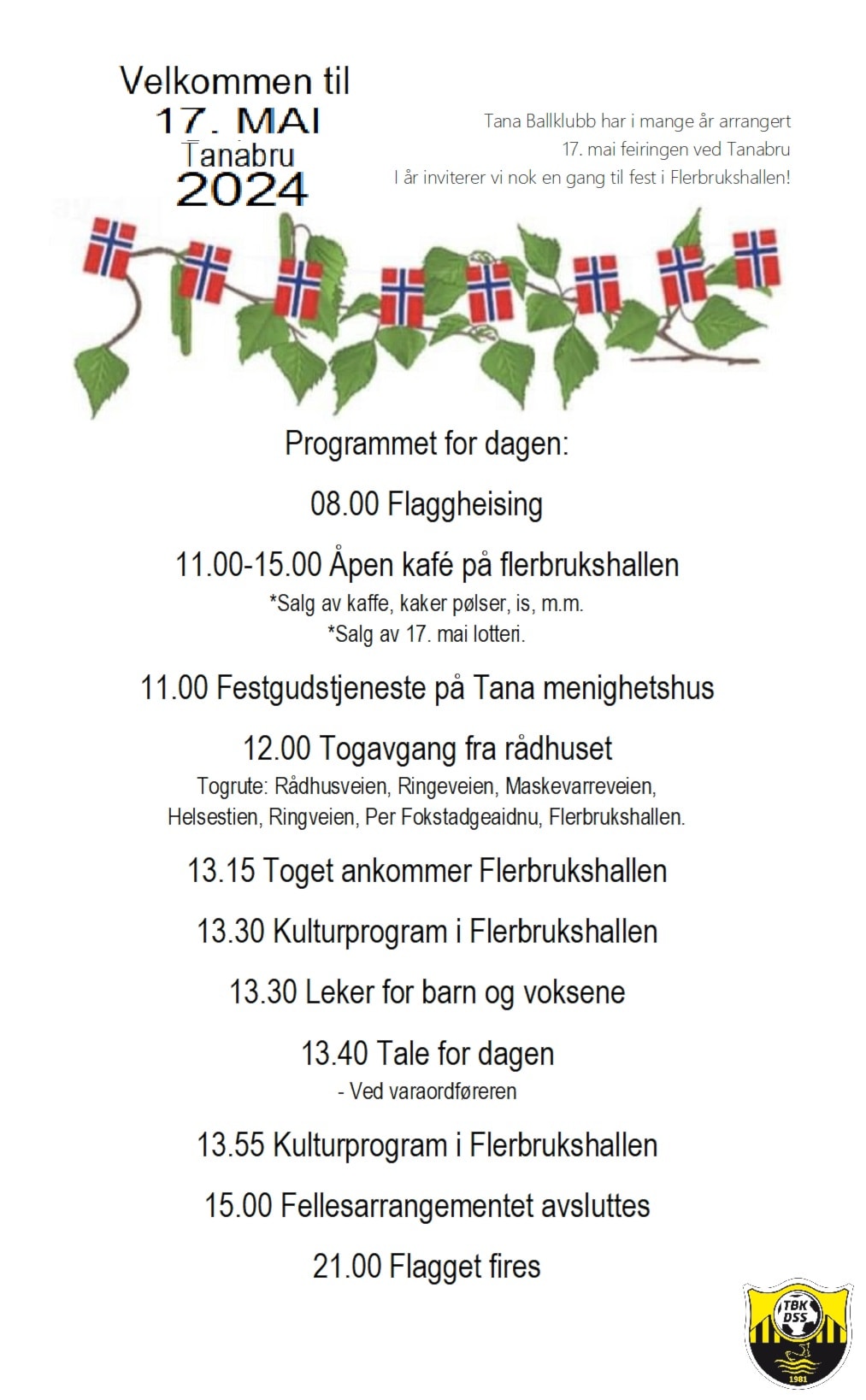 Program for 17 mai i Tanabru 2024